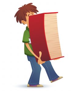 Kid with large book